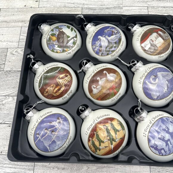 Vintage Sears Roebuck Trimming Traditions 12 days of Christmas Glass Ornaments - Picture 6 of 15